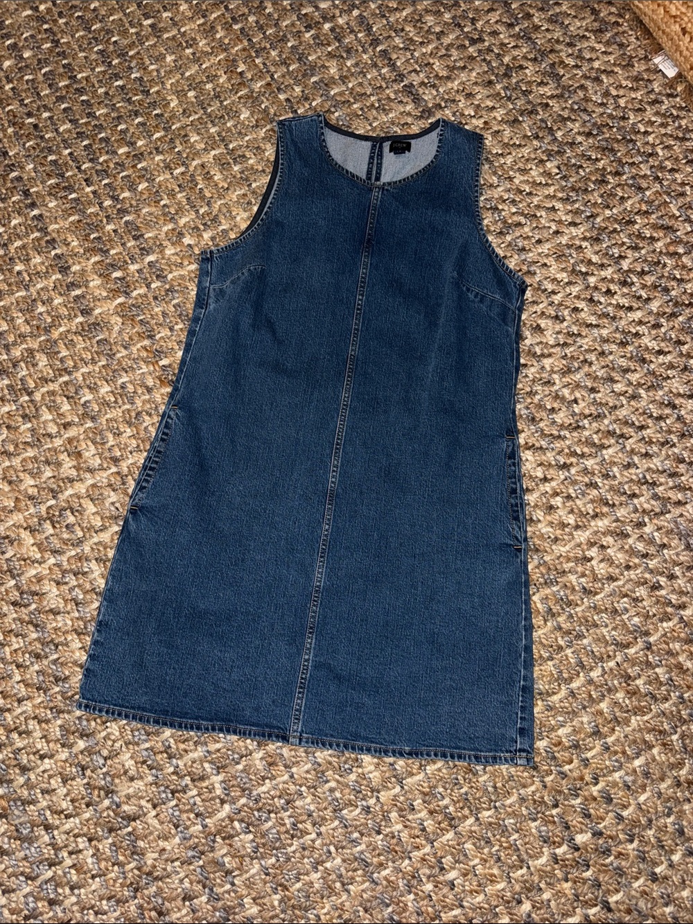 J. Crew Sleeveless Denim Shift Dress in Medium Blue